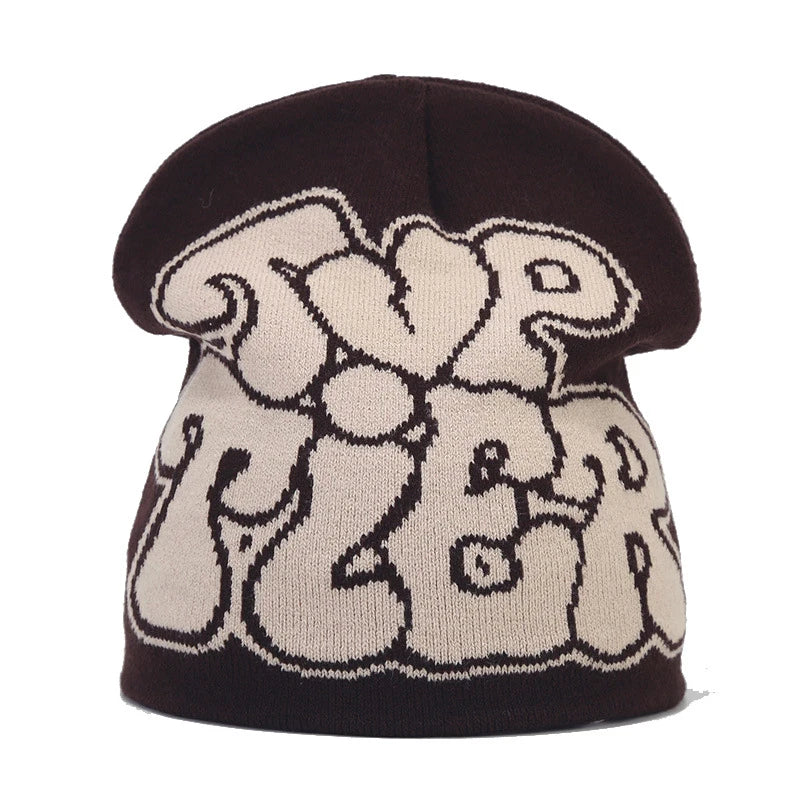 Bocca Beanie Y2K Knitting Hat For Men Women Warm Winter Autumn Letter Cartoon Streetwear Knitting Cap Hip Hop Gorras New Fashion