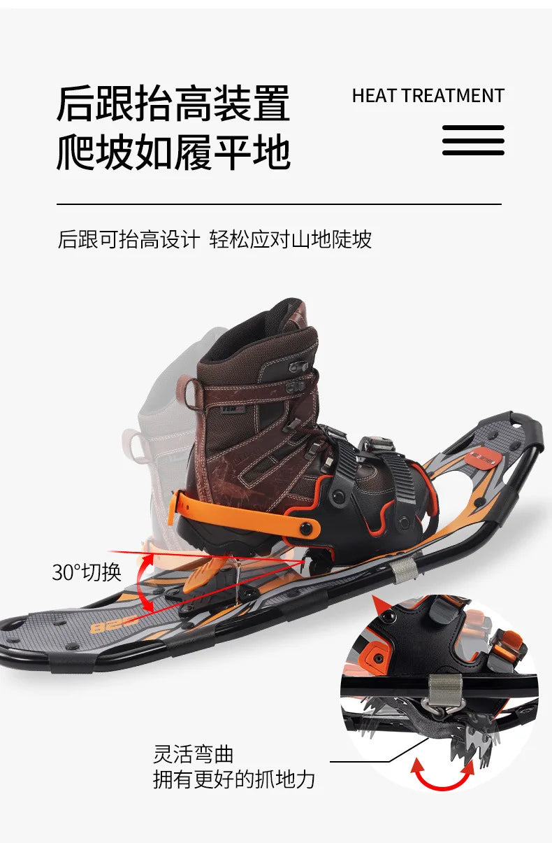 Aluminum Alloy Outdoor Snowboarding Equipment Mountain Climbing Shoes Anti Slip Adjustable Hiking Sneakers Snow Trekking Travel