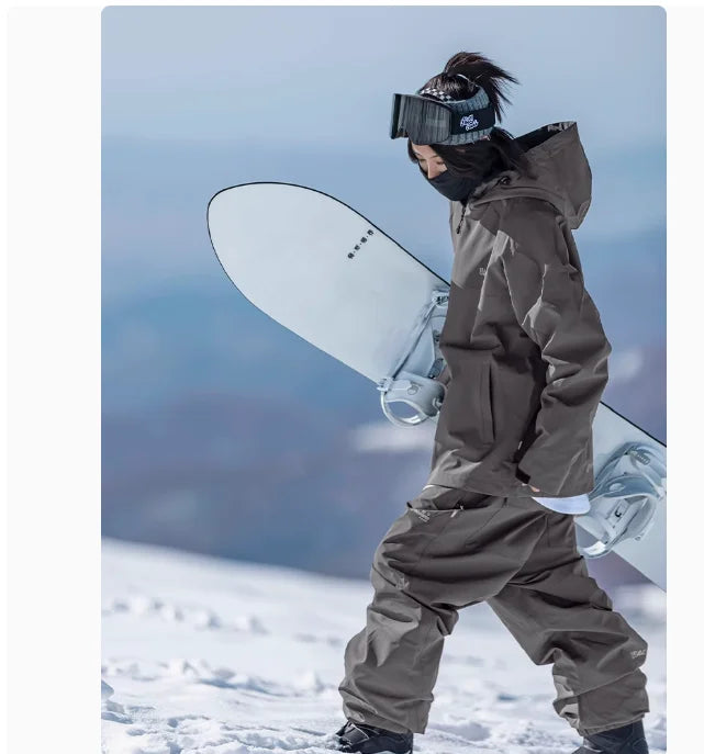 John snow 2024 New Male female couple Single and double board Ski suit set Loose type waterproof keep warm Ski pants ski jackets