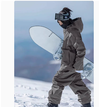 John snow 2024 New Male female couple Single and double board Ski suit set Loose type waterproof keep warm Ski pants ski jackets