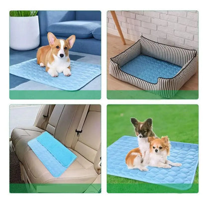 Dog Cooling Mat Summer Pad Mat For Dogs Cat Ice Silk Blanket Sofa Breathable Pet Dog Bed Summer Washable For Small Large Dog Cat