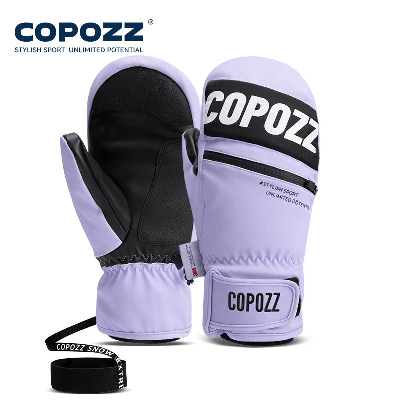 COPOZZ New Upgrade Thicken Ski Gloves Winter Men Women 3M Thinsulate Thermal Snowboard Gloves Waterproof Warm Mittens Ski Gloves