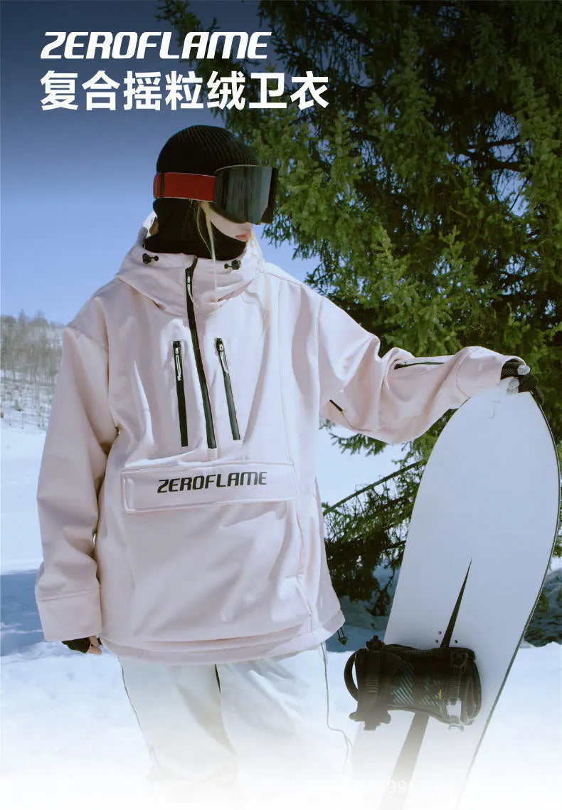 3L Ski Wear Women Man Hooded Sweater Reflective Trend Ski Coat Thickened Warmth and Waterproof Ski Equipment Ski Jacket Women