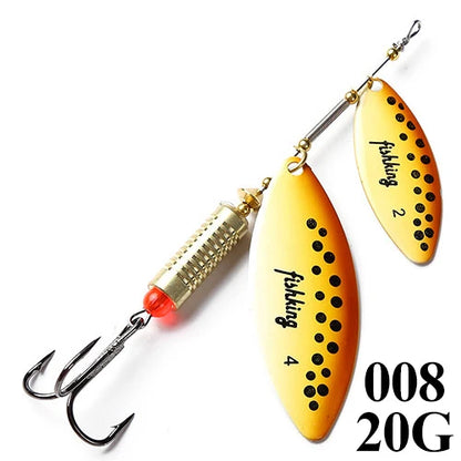 FISH KING Fishing Spinner Blade Metal Lure Double Spinnerbait Hard Artificial Lure Jig Items 115mm 20g