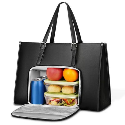 Tote Bag with Lunch Compartment Laptop Bag Tote Wwith Lunch Box Compartment Computer Holder Fruits Drinks Snacks Container