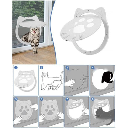 Pet Screen Door Magnetic Self-Closing Small Dogs and Cats Door with Locking Function for Screen Door, Window and Porch