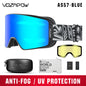 Vozapow Ski Goggles Magnetic Double Layer Anti Fog Professional Skiing Mask Men Women Super View Snowboard UV400 Snow Sunglasses