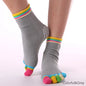 Women Colorful Yoga Socks Non-Slip Ladies Dance Socks Cotton Healthy Sports Five-toed Socks