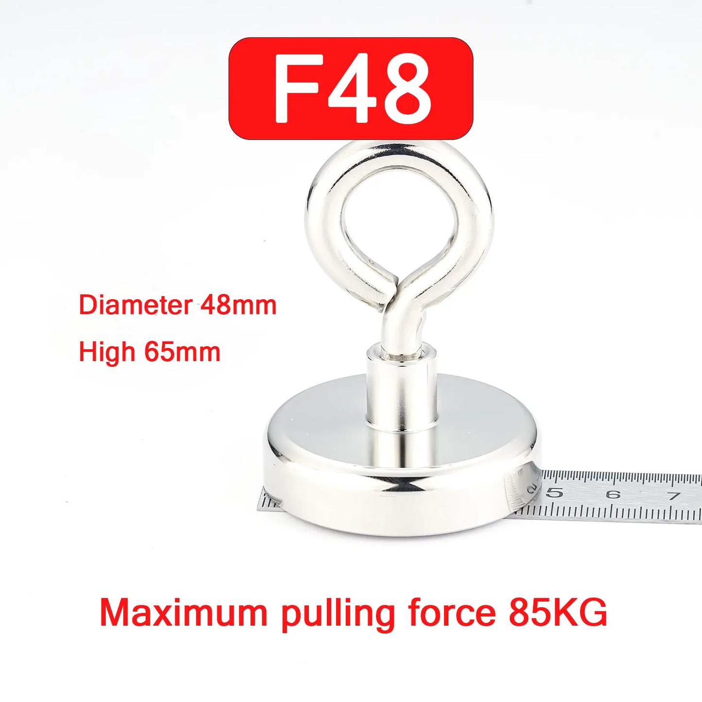 Neodymium Fishing Magnets, Rare Earth Magnet with Countersunk Hole Eyebolt Diameter for Retrieving in River and Magnetic Fishing