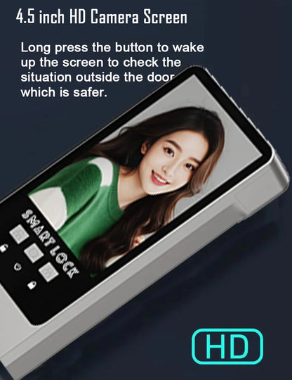 Tuya APP Smart Life APP Control Voice Intercom Smart Lock 3D Face Recognition Fingerprint Password Smart  Door Lock With Camera