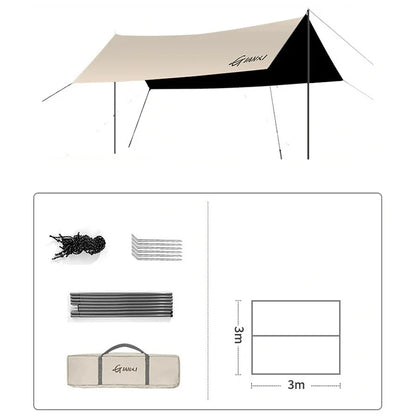 GIANXI Summer Ultralight Outing Camping Awning Gathering Picnic Rectangular Tent Portable Family Outdoor Beach Sunshade