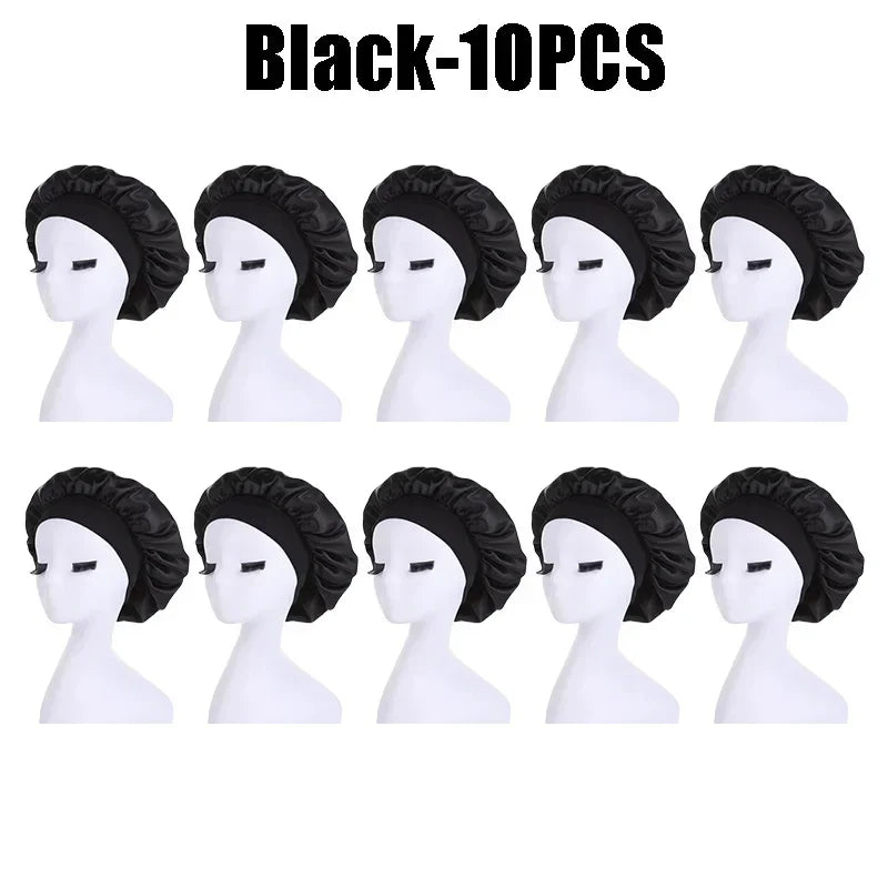 Hundreds of High Elasticity Hair Care Cap Moon Hat Wrapped Headscarf Beauty Cap Shower Cap Female Nursing Satin Sleeping Cap