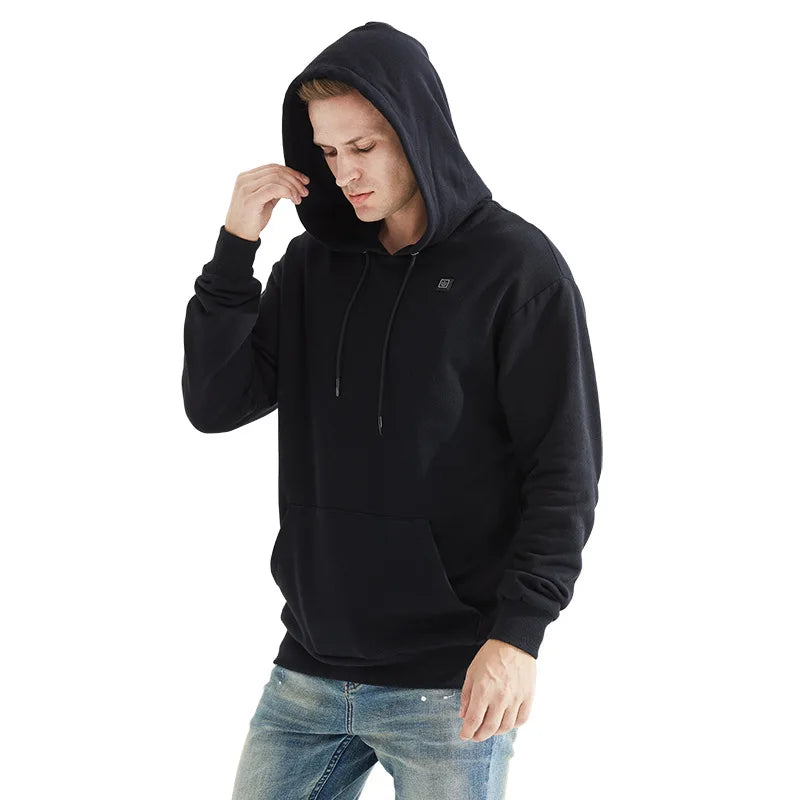 2024 Outdoor Electric USB Heating Sweaters Hoodies Men Winter Warm Heated Clothes Charging Heat Jacket Sportswear