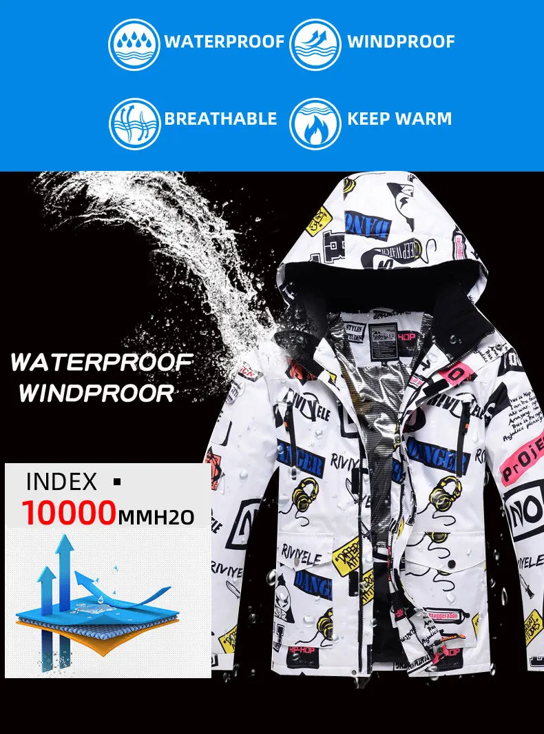 Ski Suit Men And Women Super Warm Thicken Waterproof Windproof Winter Snow Suits Skiing And Snowboarding Jackets + Pants Brands