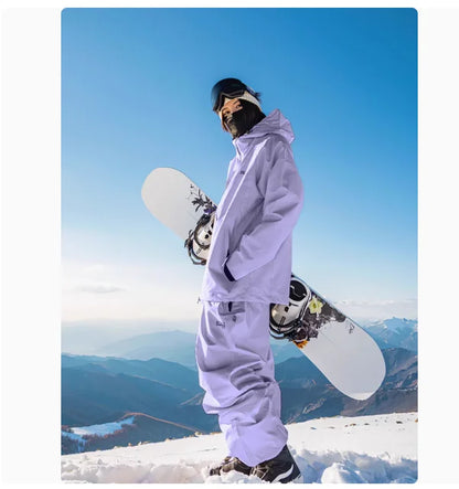 John snow 2024 New Male female couple Single and double board Ski suit set Loose type waterproof keep warm Ski pants ski jackets