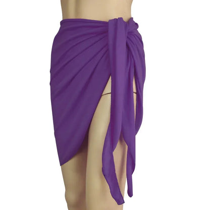 Summer Solid Bikini Cover Ups Shorts Pareo Wraps Sarong Skirt Swimsuit Beachwear Women Beach Skirts Swimwear Half Wrapped Skirt