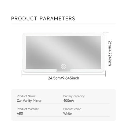 Car Sun Visor Vanity Mirror LED High-definition Vanity Mirror with 3 Light Modes Touch Screen Universal Car Vanity Mirror