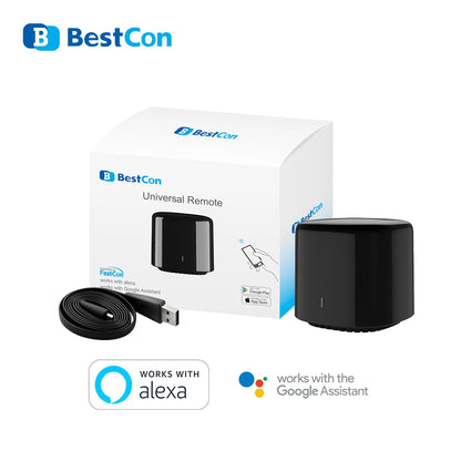 BroadLink RM4 BestCon RM4C mini Wi-Fi Smart Universal Remotefor Air Conditioner TV Voice Control with Google Home & Alexa HUB