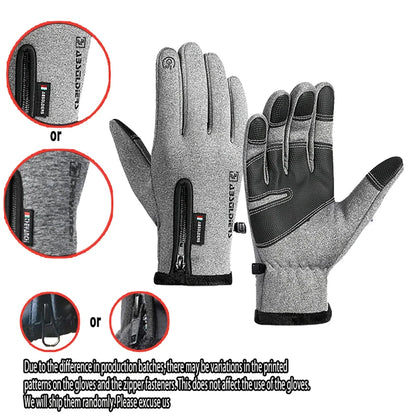 Winter Warm Touch Screen Gloves Outdoor Windproof Waterproof Cold-proof Gloves Men Driving Cycling Fishing Ski Gloves