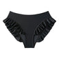 Women Swimming Trunks High-Waisted Ruffle Trim Bikini Bottoms with Tummy Control Quick-Drying Swimwear Beachwear
