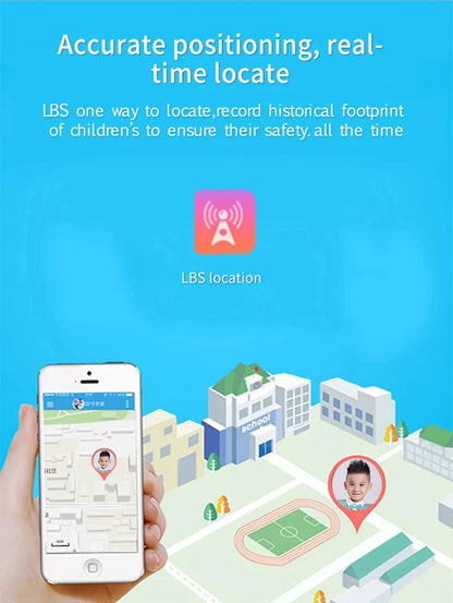 VIVO Kids 4G Smart Watch Sim Card Call Child SmartWatch SOS GPS Location Tracker Camera Waterproof Watch Gift For Ios Android