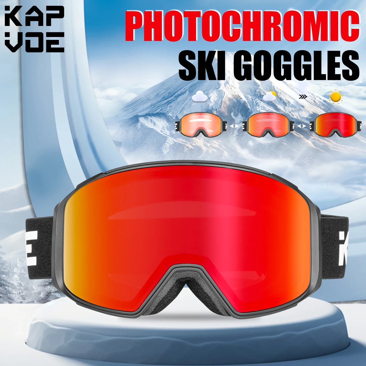 KAPVOE Outdoor Sports Ski Glasses Anti-fog High Definition Magnetic Lens UV400 Protection Ventilation Ski Glasses Man Woman