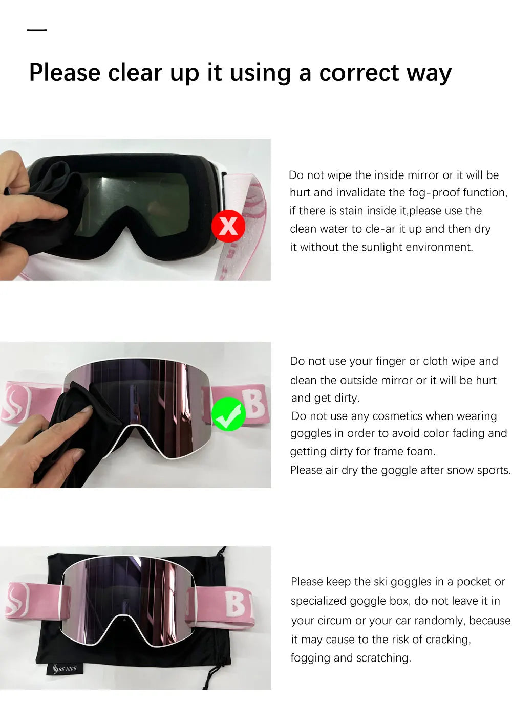 Ski Goggles with Magnetic Double Layer Yellow Lens Skiing Anti-fog UV400 Snowboard Goggles Men Women Ski Glasses Eyewear Set
