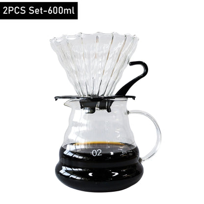 Glass Coffee Pot Drip Brewing Chemex Cafetera 400M/600ML Hand Brewed Coffee Filter Cup Pour Over Coffee Maker For Home Office