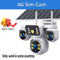 8K 15MP Triple Screen Solar Security Camera 4G LTE Wireless Solar Surveillance Cam 12X Zoom 12000mAh Security Protection CCTV