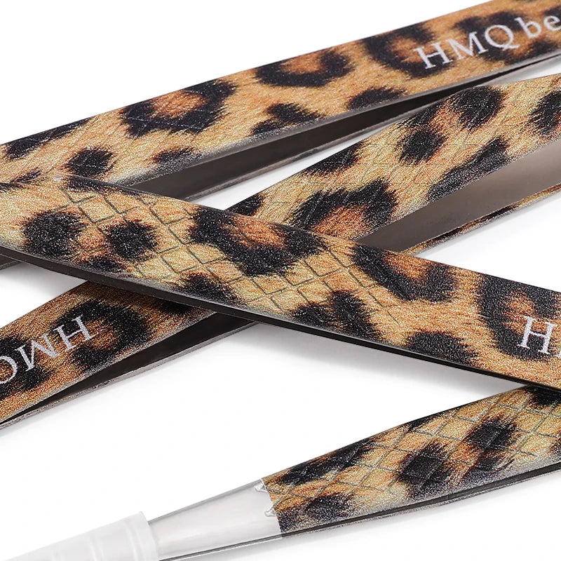 Leopard Eyelash Tweezers Stainless Steel High Quality Lash Tweezer For Lashes Extension Anti-Static 3D Accurate Clip Makeup Tool