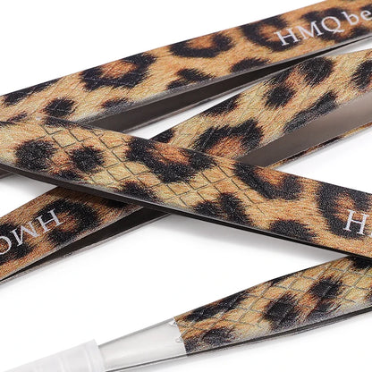 Leopard Eyelash Tweezers Stainless Steel High Quality Lash Tweezer For Lashes Extension Anti-Static 3D Accurate Clip Makeup Tool