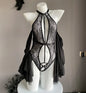Women Lingerie Sexy Hollow Out Lace Sleepwear Open Chest Charming Nightgowns Erotic Halter Teddy Bodysuits