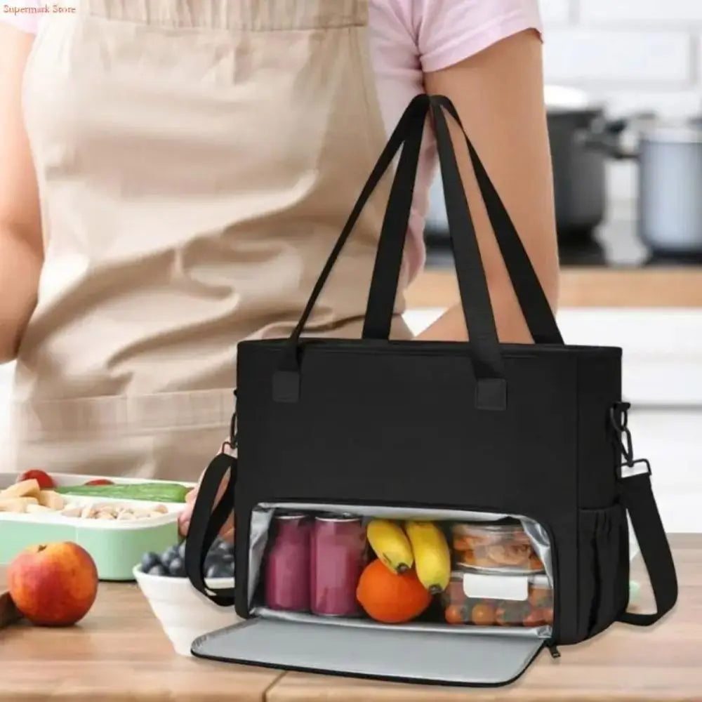 2 in 1 Lunch Tote Bag for Women Insulated Large Capacity 15.6 Inch Laptop Bag Lunch Compartment Computer Handbag Office