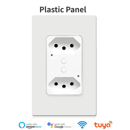 Melery Brazil WiFi Smart Wall Socket USB Tuya Electrical Plug Outlet PC/Glass Panel Alexa Google Home,Whole House Intelligence