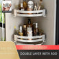 1pc Non-Drill Aluminum Bathroom Storage Rack - Wall-Mounted Corner Shelf for Shampoo, Makeup, and Accessories