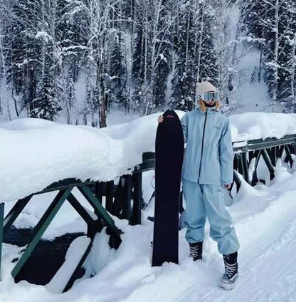 John snow 2024 New Male female couple Single and double board Ski suit set Loose type waterproof keep warm Ski pants ski jackets