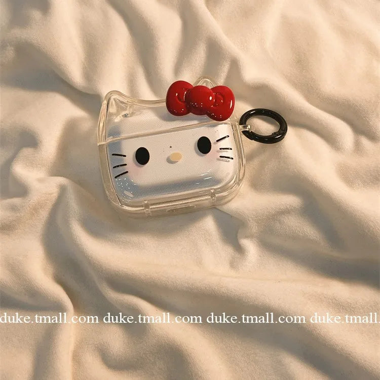 Sanrio Hello Kitty Earphone Case for AirPods 3 4 Pro Cartoon Transparent Soft Shell for AirPods 1 2 Headphone Protective Shell