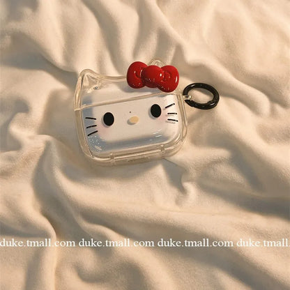 Sanrio Hello Kitty Earphone Case for AirPods 3 4 Pro Cartoon Transparent Soft Shell for AirPods 1 2 Headphone Protective Shell
