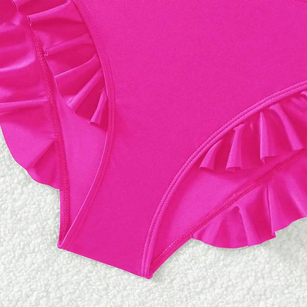 Women Swimming Trunks High-Waisted Ruffle Trim Bikini Bottoms with Tummy Control Quick-Drying Swimwear Beachwear