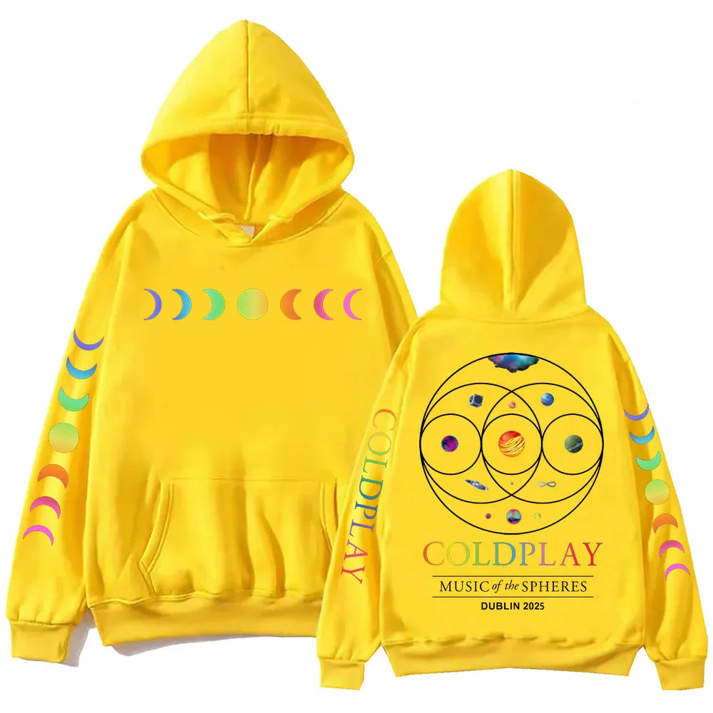 Cold-play 2025 Music of the Spheres World Tour Hoodie Harajuku Hip Hop Pullover Tops Sweatshirt Gift