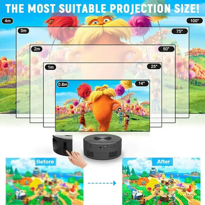 YT200 mini projector led mobile video home theater media player kids gift cinema wired same screen projector for iPhone Android