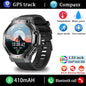 2025 New Men Sports Smart Watch GPS AMOLED Heart Rate Monitoring LED Flashlight NFC Bluetooth Call 3ATM Waterproof Smartwatches