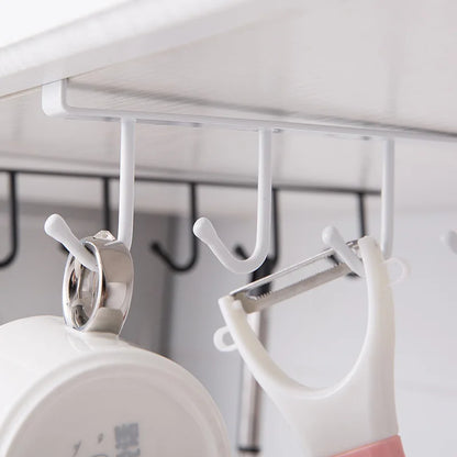 Space-Saver Mug & Wine Glass Holder - Easy Install, No-Drill Rack for Cabinet Organization