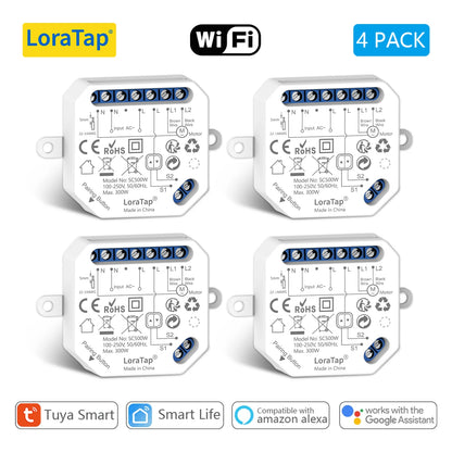 LoraTap Tuya Smart Life Roller Shutter Blinds Switch Relay Module Percentage Timer Remote Control Google Assistant Alexa