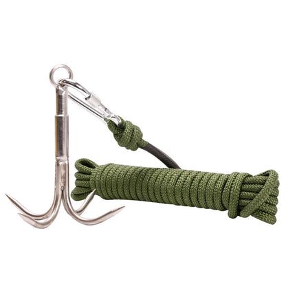 Stainless Steel Climbing Claw Ice Rock Hook Hiking Tool Large Mountaineering Flying Grappling Hook Outdoor Survival Accessories
