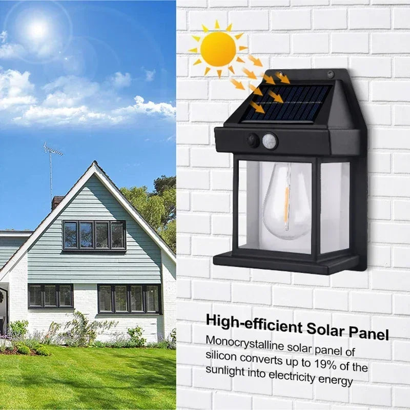 Solar-Powered Motion Sensor Light, LED,Waterproof, Outdoor WallLight, 