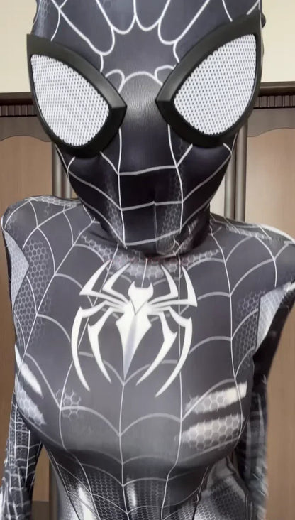 Sexy Black Cat Superhero Cosplay Costume For Spider Women Halloween Costume Christmas Tight 3d Printing Jumpuit Bodysuit Toys