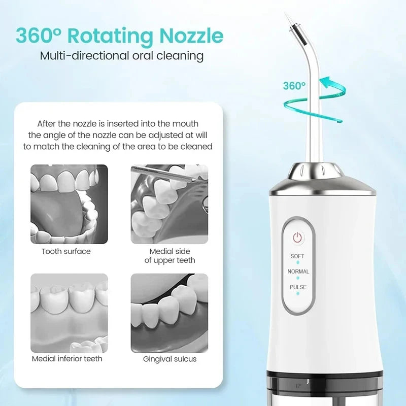 Xiaomi Portable Electric Dental Water Flosser Oral Irrigator Dental Bed Sprinkler Jet Toothpick 4 Nozzle Mouth Washing Machine