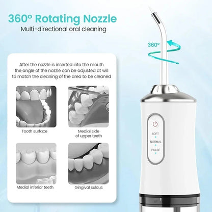 Xiaomi Portable Electric Dental Water Flosser Oral Irrigator Dental Bed Sprinkler Jet Toothpick 4 Nozzle Mouth Washing Machine
