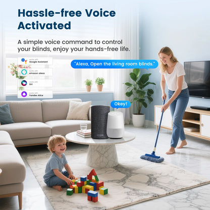 GIRIER Smart Curtain Motor WiFi Motorized Roller Shade Motor for Blinds Works with Alexa Google Home Assistant Supports Tuya APP